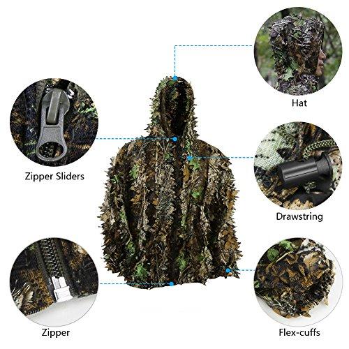 Zicacアウトドア迷彩Ghillie Suit 3d Leafy迷彩服ジャングルウッドランドHunting 並行輸入