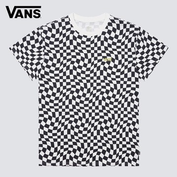 Vans WAVY 女款黑白棋盤格短袖T恤