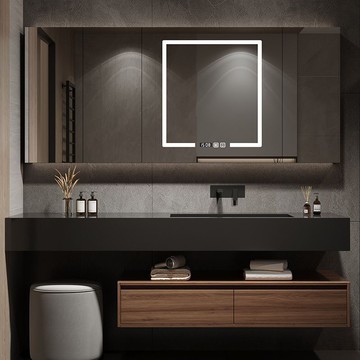 免運附發票  巖板智能鏡櫃衛生間浴櫃洗手臺洗漱臺洗臉盆浴室櫃廠家制作批發