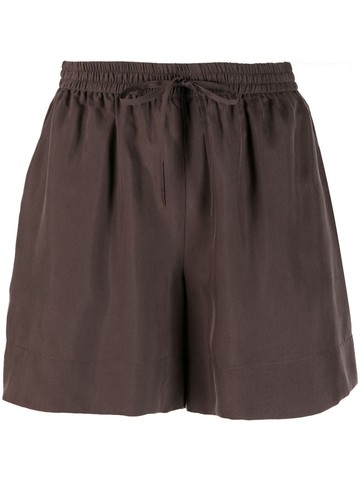 P.A.R.O.S.H. - drawstring-waist thigh-length shorts - women - Silk - L - Brown