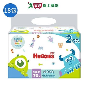 好奇迪士尼純水嬰兒厚型濕巾厚型70抽x18包(箱)【愛買】