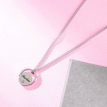 【客製化刻字】轉轉圓牌項鍊