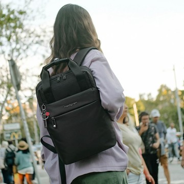 Hedgren FURO 系列 RAPPU RFID 13L 手提兩用防盜後背包 - 黑色