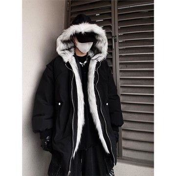 UUCSCC冬季潮牌座山雕面包服棉衣外套日系寬松加絨加厚棉服連帽男