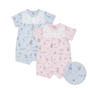 悠遊兔短袖兔裝(天絲洞感提花布)