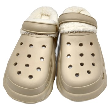 ego life 水晶熊配飾柔軟毛絨可拆卸EVA增高厚底拖鞋洞洞鞋 1雙  39~40  卡其色