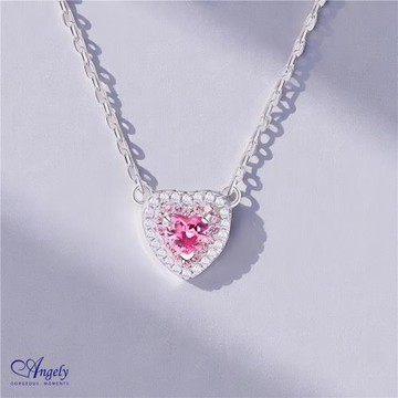 【Angely專櫃】愛的告白粉紅晶鑽項鍊
