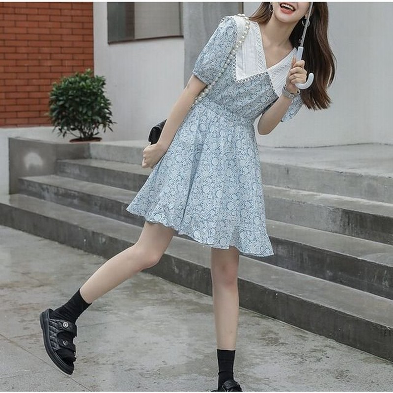 レディース ワンピース 春 夏 半袖 セーラーカラー花柄ワンピース ひざ丈 Aライン 花柄 クラシカル シック きれいめ フレンチ フェミニン ガーリー 大人ガーリー 通販 Lineポイント最大0 5 Get Lineショッピング