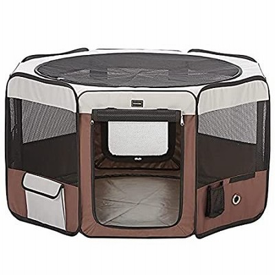 DONORO Dog Playpen 29" Portable Pet Play Pens for Small Dog/Cat/Rabbit/Chic＿並行輸入品