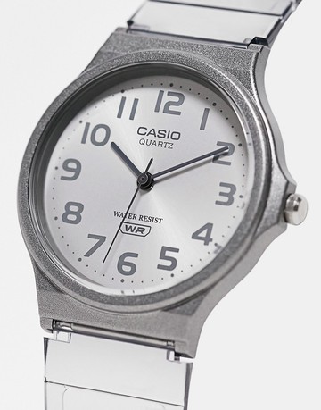 Casio MQ24S skeleton series silicone watch in black