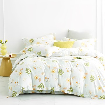 J-bedtime 床寢時光 天絲床包枕套3件組  雙人  葉與花