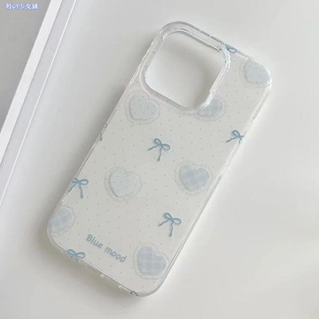 ✨防摔手機殼✨IMD小清新藍色蘋果適用iPhone17/16蘋果13/14手機殼14PRO爆款11