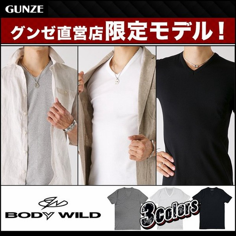 グンゼ Vネック Tシャツ メンズ 年間 ボディワイルド 綿100 直営店限定 ｖネック リブ シャツ シンプル Gunze Body Wild Bwb315u M Ll 通販 Lineポイント最大0 5 Get Lineショッピング