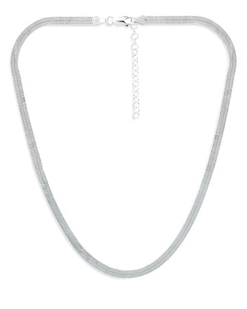 Aqua Herringbone Chain Necklace, 16 - Exclusive