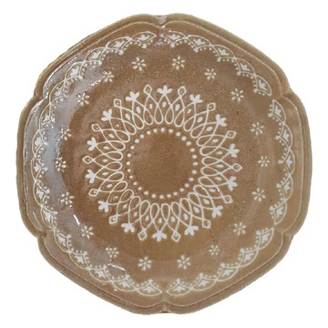 美濃燒 Mmode 皿 滿水容量200mL 日本產陶瓷  24 x 2.8cm  棕色  1個