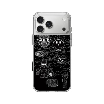 iPhone 17 Pro Max Clear Case（相機按鈕） 透明 - KID - 黑色線框迷彩