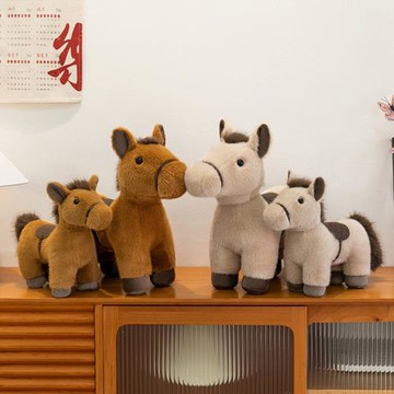 新品仿真動物小馬公仔毛絨玩具抱枕批發跨境熱銷玩偶娃娃兒童禮物