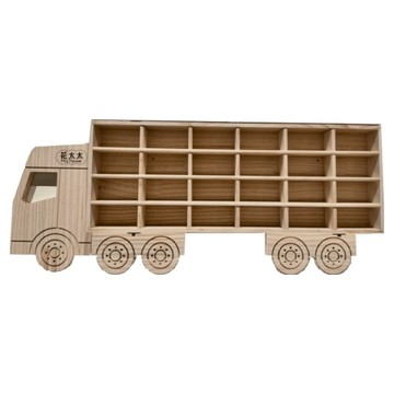 花太太 兒童玩具車收納架 24格 760 x 320 x 80mm  原木色  1個