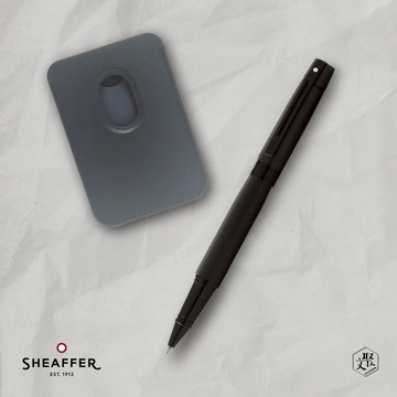 客製化刻字【SHEAFFER】300系列霧黑鋼珠筆+手機磁性卡夾禮盒(原廠正貨)