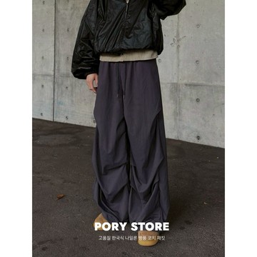 【PORY STORE】 韓國 立體垂墜寬褲 機能褲 長褲 褲子 實拍 男生長褲 工裝褲 帥哥必備