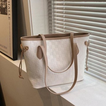 小眾設計包包女2022新款高級感大容量菱格手提托特包棋盤格單肩包