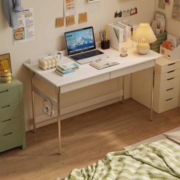 輕奢純實木電腦桌 帶雙抽 140×60×75CM 書桌 寫字桌 學習桌 工作桌 電腦桌 桌子