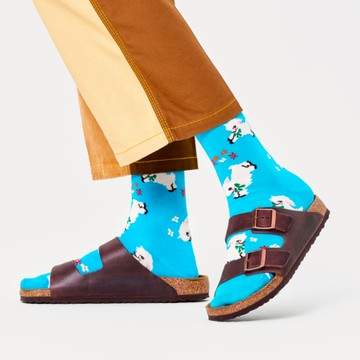 瑞典 HAPPY SOCKS  Animals系列-奇妙小羊羔 - 水藍色-EU(36~40)
