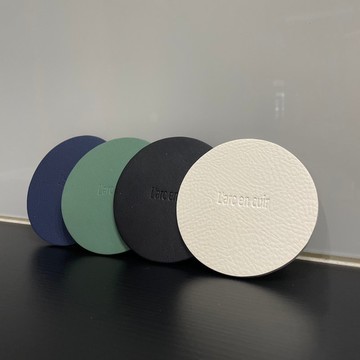 防撥水真皮革杯墊 隔熱墊 四入組