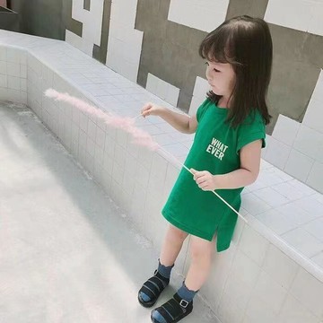 Healthy baby 年新款夏天純棉寶寶裙子短袖洋氣寬鬆小童可愛公主女童連衣裙 女童裙子 夏季裙子 連衣裙