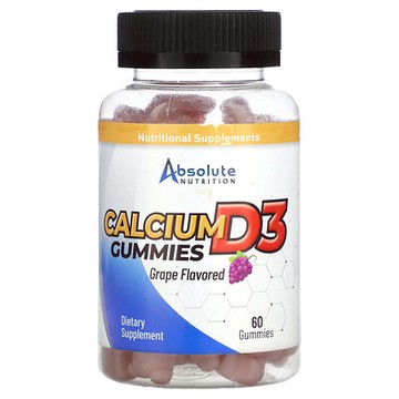 Absolute Nutrition, 鈣 D3 軟糖，葡萄味，60 粒