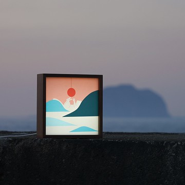 【 富士山與貓 / 貓咪地景 / 插畫燈箱】by ilovedoodle