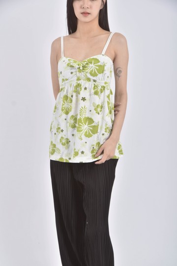 (S) roots棉質細肩帶白色上衣