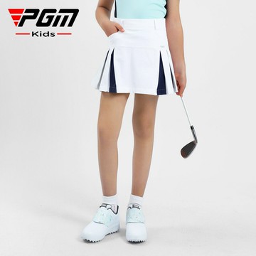 PGM高爾夫女童裙子2023夏季新運動半身裙女裙A字裙防走光彈力腰帶