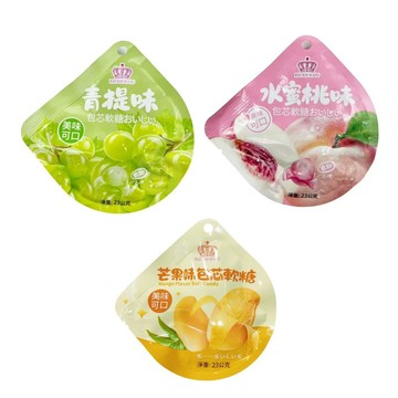 【粿女兒商行】🔥現貨 青提味/水蜜桃味/芒果味 包芯軟糖 23g 糖果 甜食
