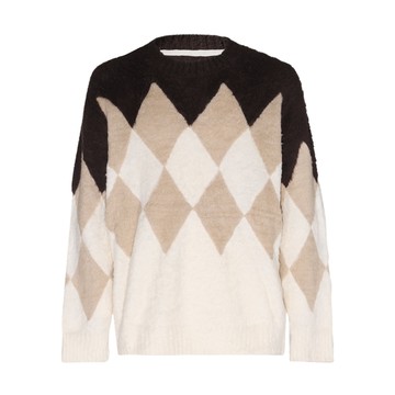 Sacai - Brown Cotton Check Sweater