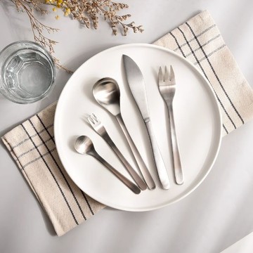 Homely Zakka 簡約啞光拉絲不鏽鋼餐具10件組