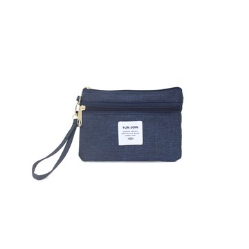 【YUN JOIN 】Travel 日系織面多功能手挽收納包-藍色 萬用包 手拿包 手挽包 化妝包 隨手包 錢包