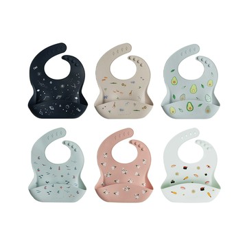 Loulou Lollipop 寬口袋立體矽膠圍兜-多款可選