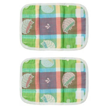 New Star 明日之星 四層紗揹帶磨牙口水巾  15*22cm  繽紛森林小刺蝟 白色  2條