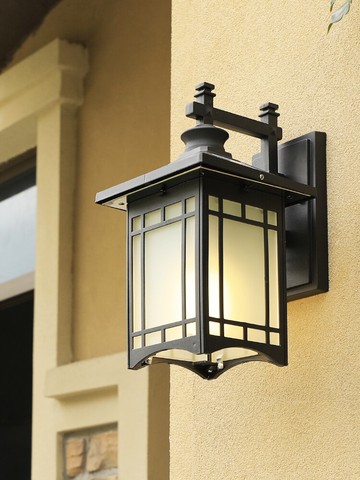 太陽能庭院燈新中式戶外防水壁燈超亮室外花園別墅大門露臺外墻燈