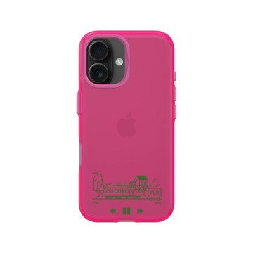 iPhone 16 Clear 粉漾桃 - Nature Explorers 自然探索指南 - 鐵路漫遊
