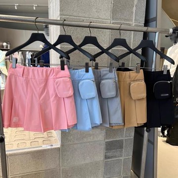 高爾夫服裝女士夏款高腰顯瘦純色氣質百褶裙運動防走光球包短裙潮