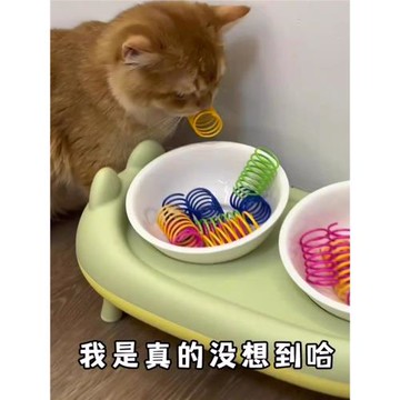 逗貓神器貓咪自嗨解悶玩具彩色塑料小彈簧逗貓棒幼貓逗貓用品耐咬