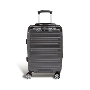 【Alldma鷗德馬】20吋追星款拉鏈登機箱H6-黑銀拉絲(贈保護套C2+B2棋盤束帶+多功能海關鎖)