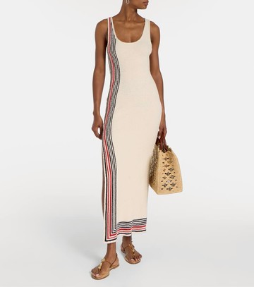 Rabanne Striped cotton-blend terry midi dress