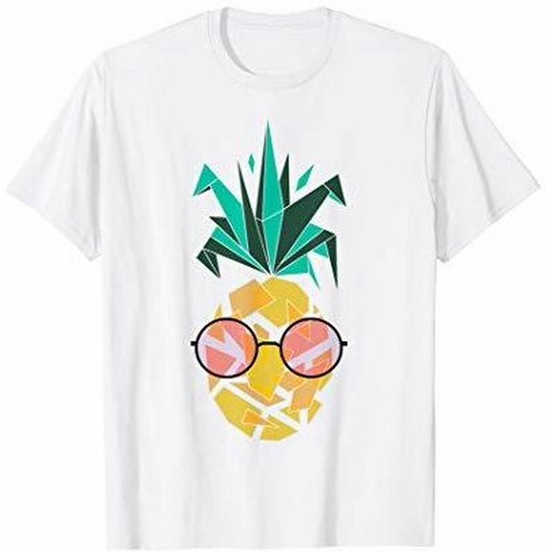 Tシャツ 男性向 パイナップルピンクサングラスハワイアロハフェイスイラストtシャツ 通販 Lineポイント最大get Lineショッピング