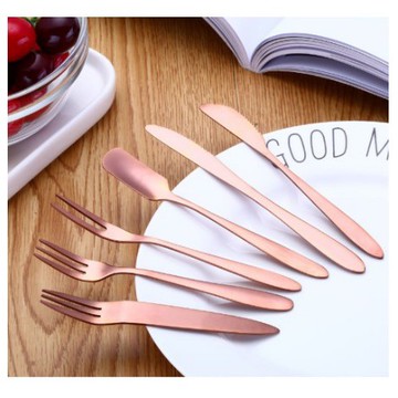 【台灣現貨】玫瑰金刀子 不銹鋼餐具 銀色餐具 玫瑰金 湯匙 水果叉 叉子 刀叉 蛋糕叉 不銹鋼餐具 玫瑰金餐具 甜品餐具
