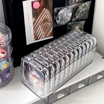 🍑桃園發貨🍑吧唧收納盒ins高顔值透明徽章亞剋力穀子密封便攜翻蓋展示 SWNS
