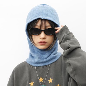 BEAMLIFE 純色套頭帽秋冬新品街頭潮流凹造型毛線帽一體包頭帽潮