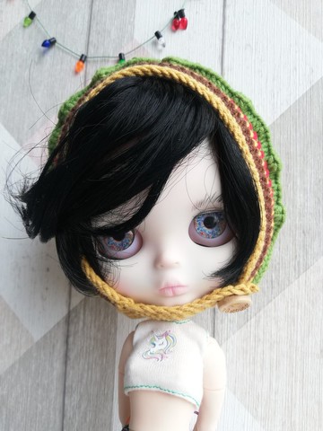 Blythe 娃娃帽子 漢堡造型